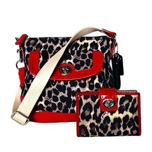 COACH✨2 Piece Ocelot Print Crossbody & Wallet
